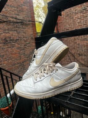 Nike Low-Top Sneakers in White and Tan Accents